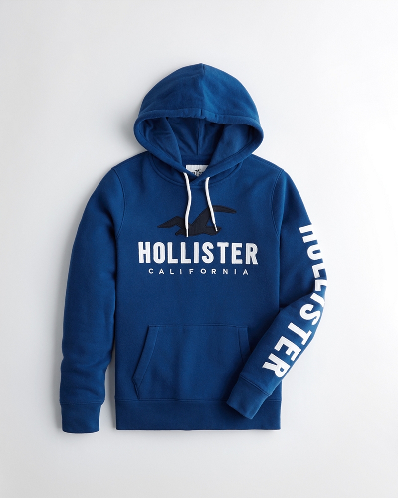 blue and white hollister hoodie