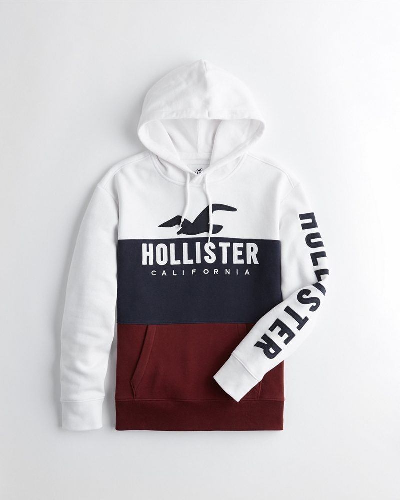grey and white hollister hoodie