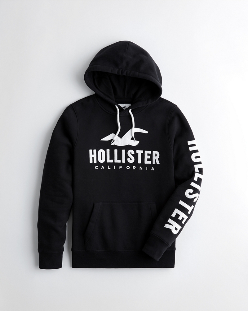 hollister black and white hoodie