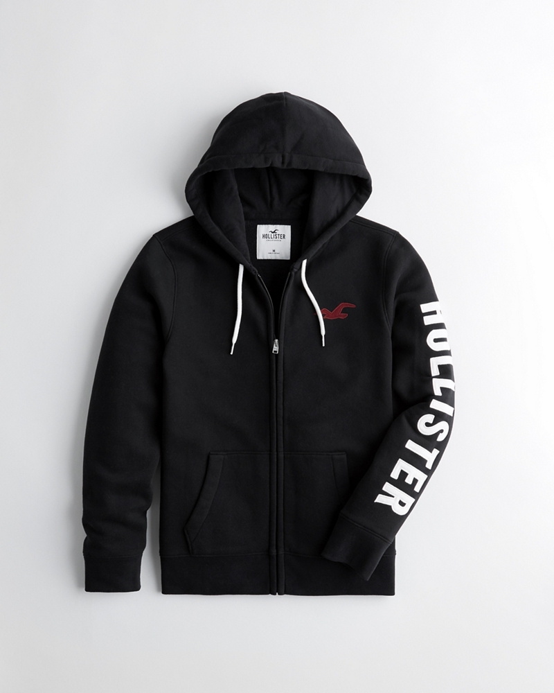 hollister hoodie black and white