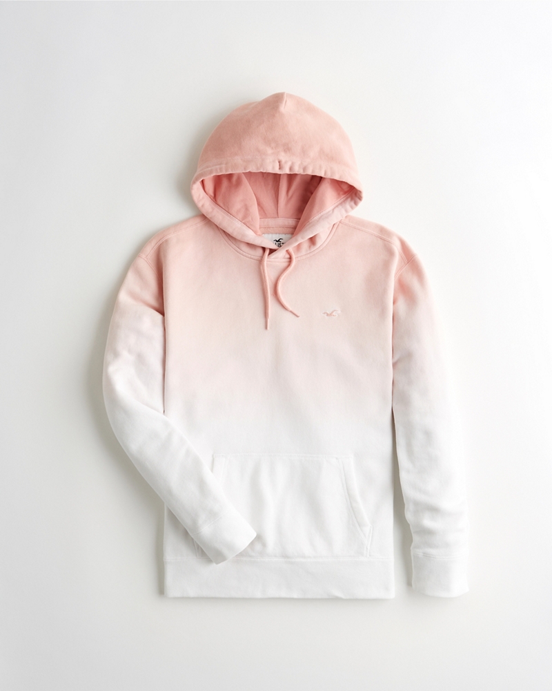 pink and white hollister hoodie