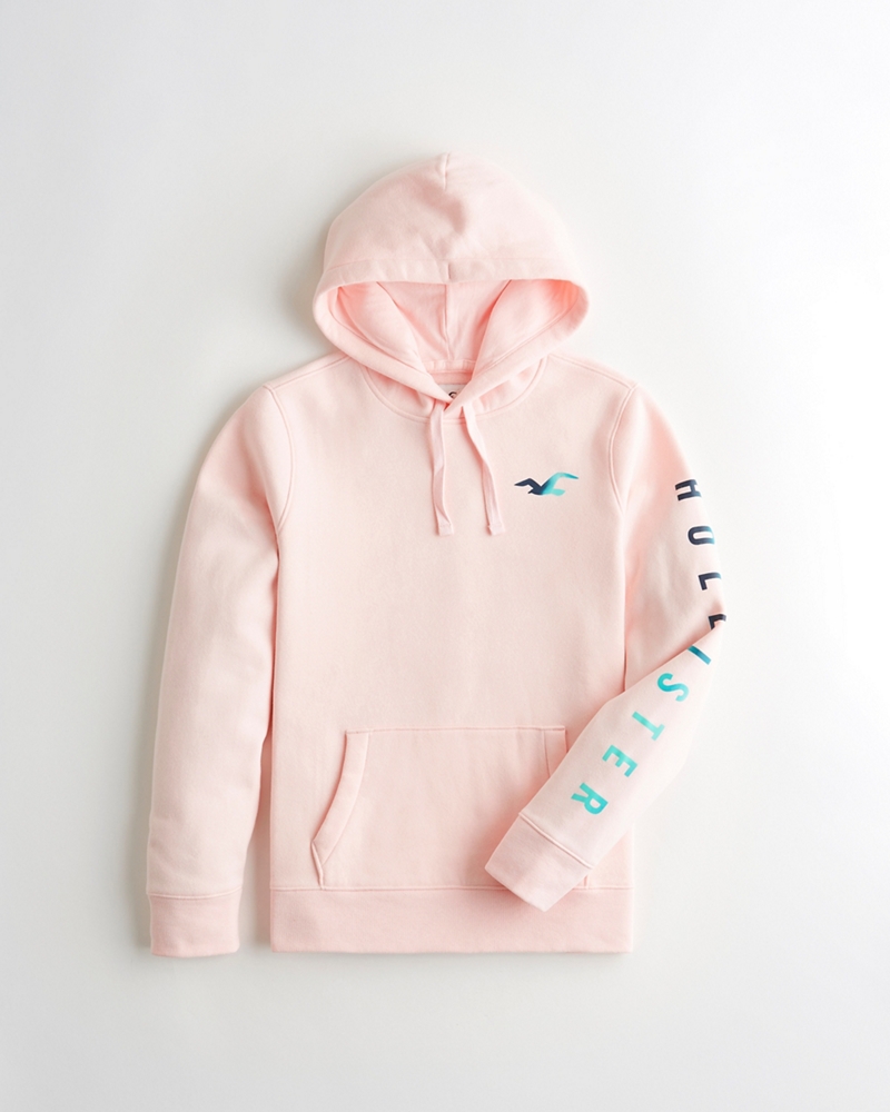 colorblock logo hoodie hollister