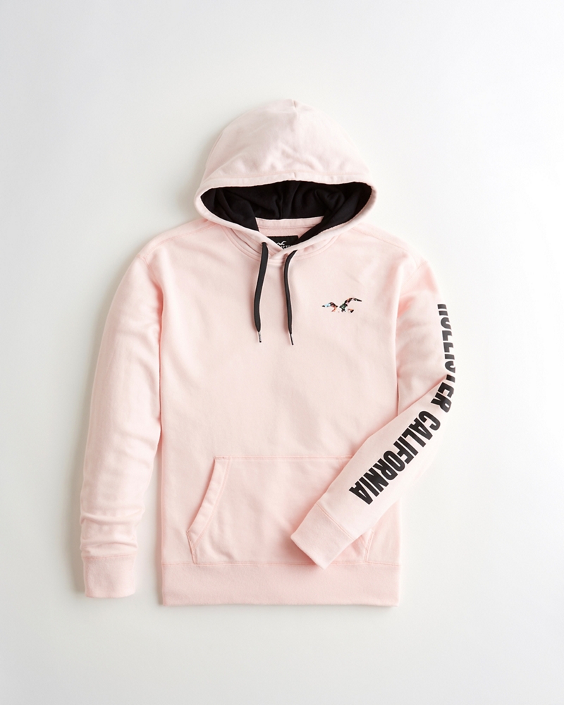 embroidered logo hoodie hollister