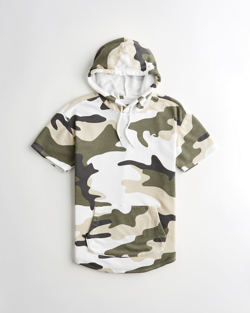 camo short sleeve hoodie