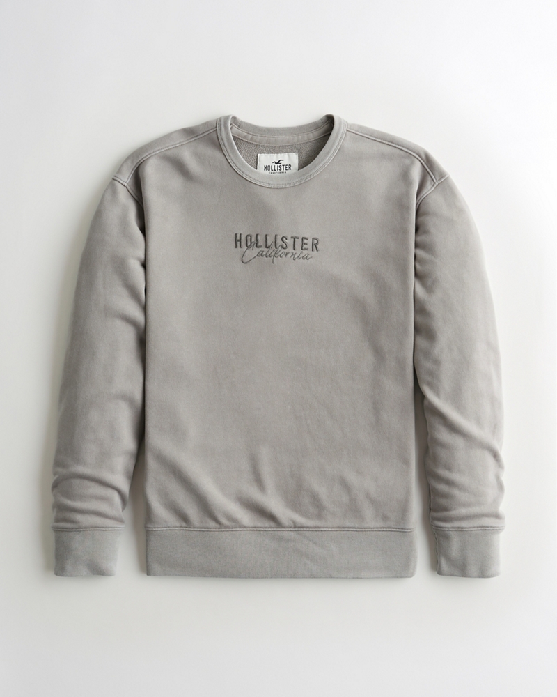 logo tape crewneck sweatshirt hollister