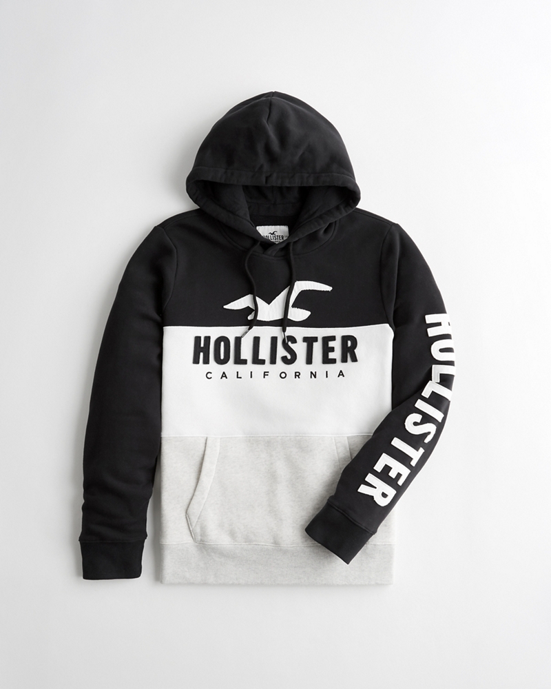 black and white hollister jacket