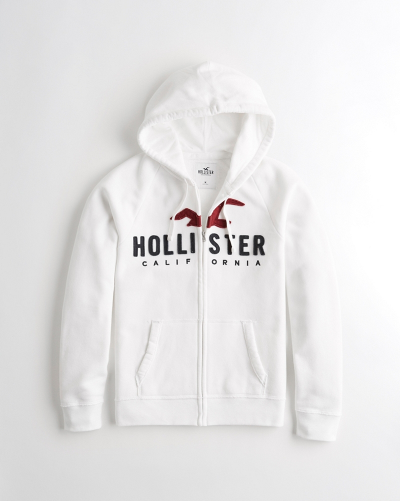 logo hoodie hollister