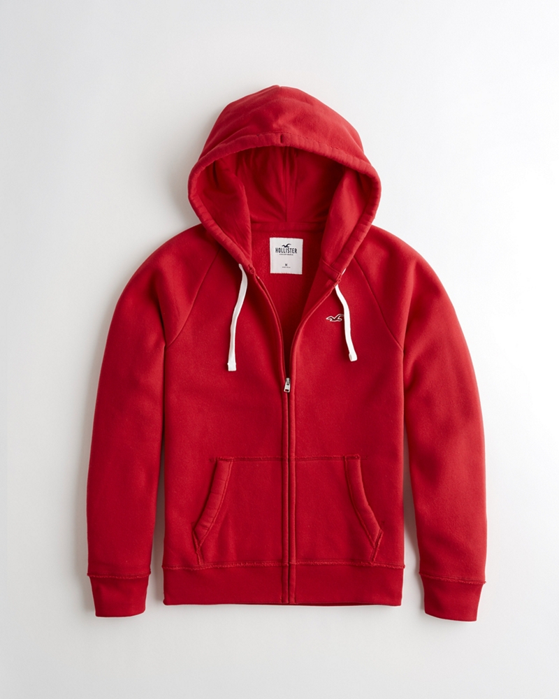 hollister full zip icon hoodie