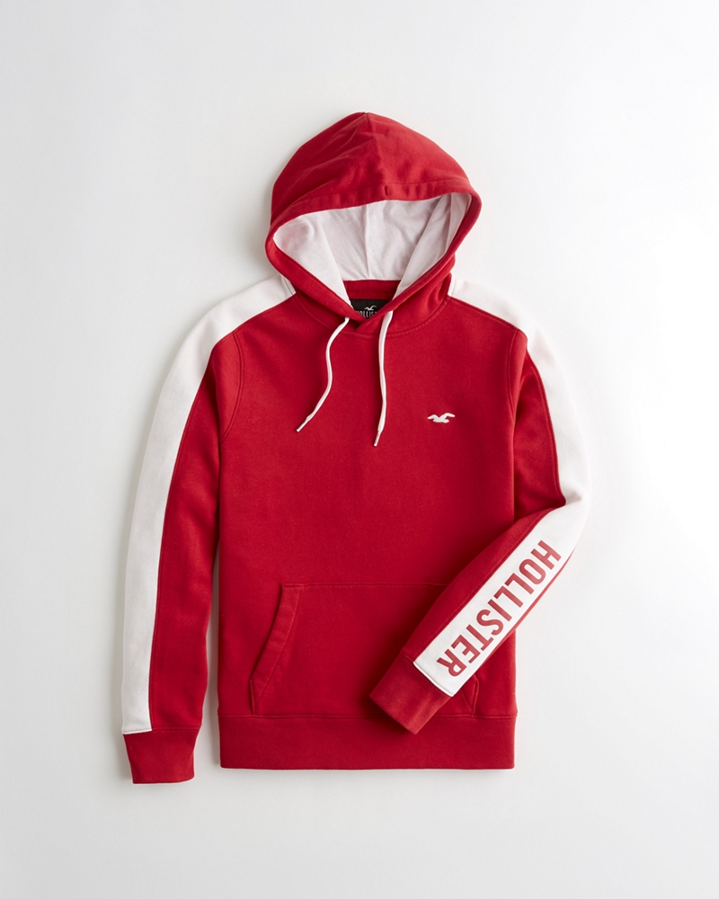 colorblock logo hoodie hollister