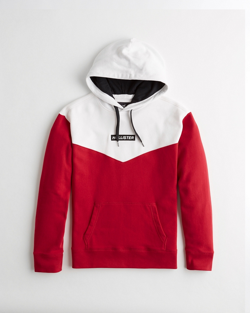 red and white hollister hoodie