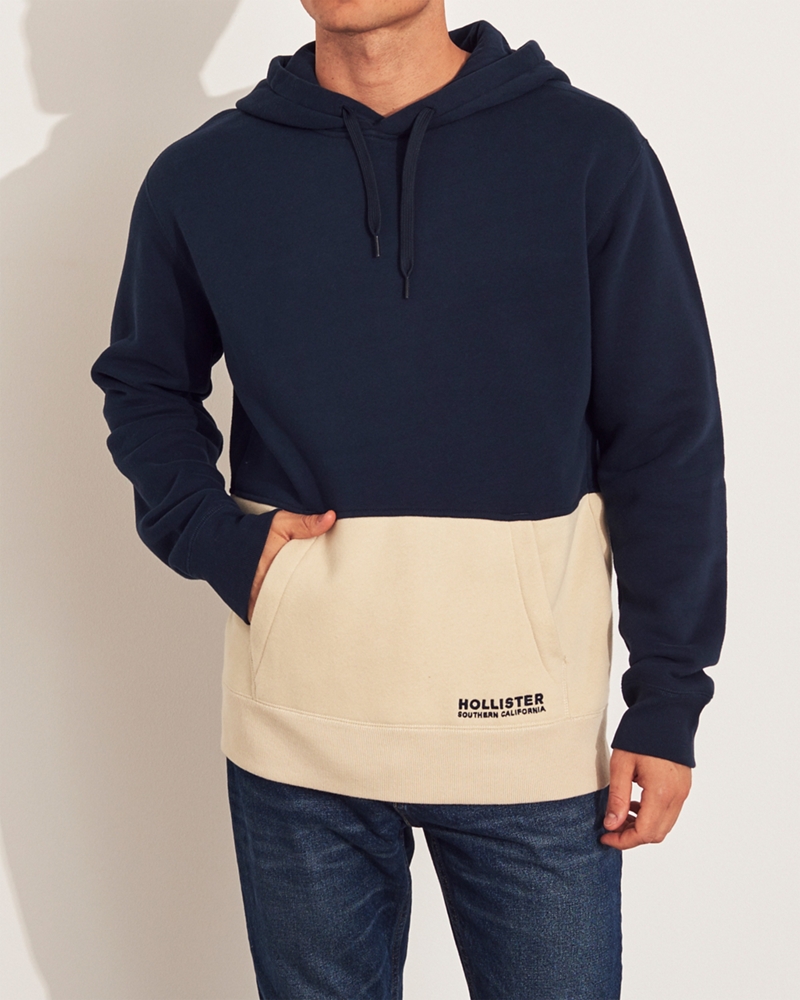 hollister color block hoodie