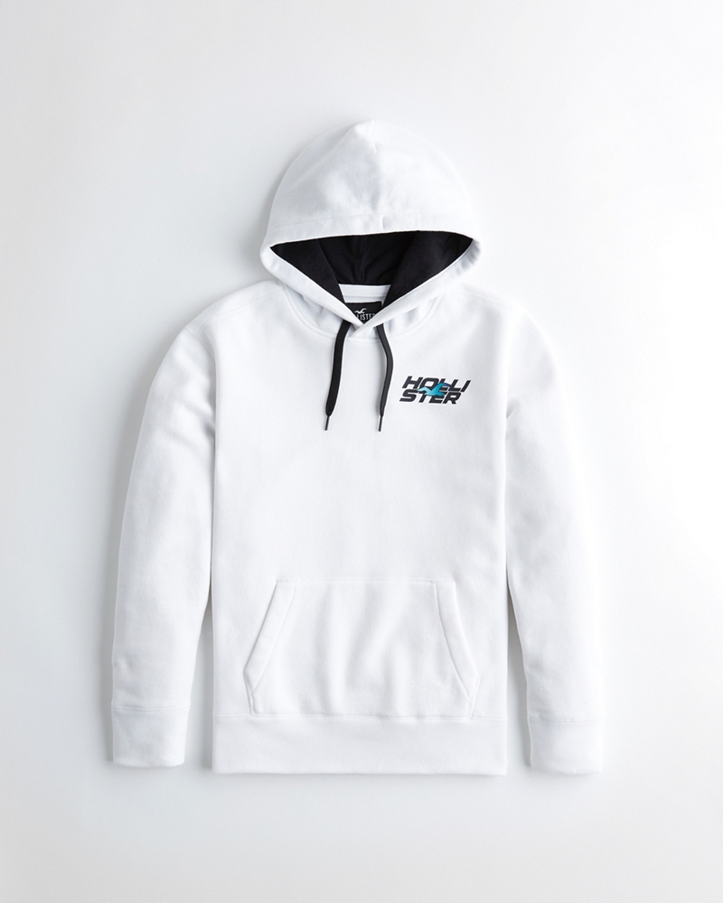 print logo graphic hoodie