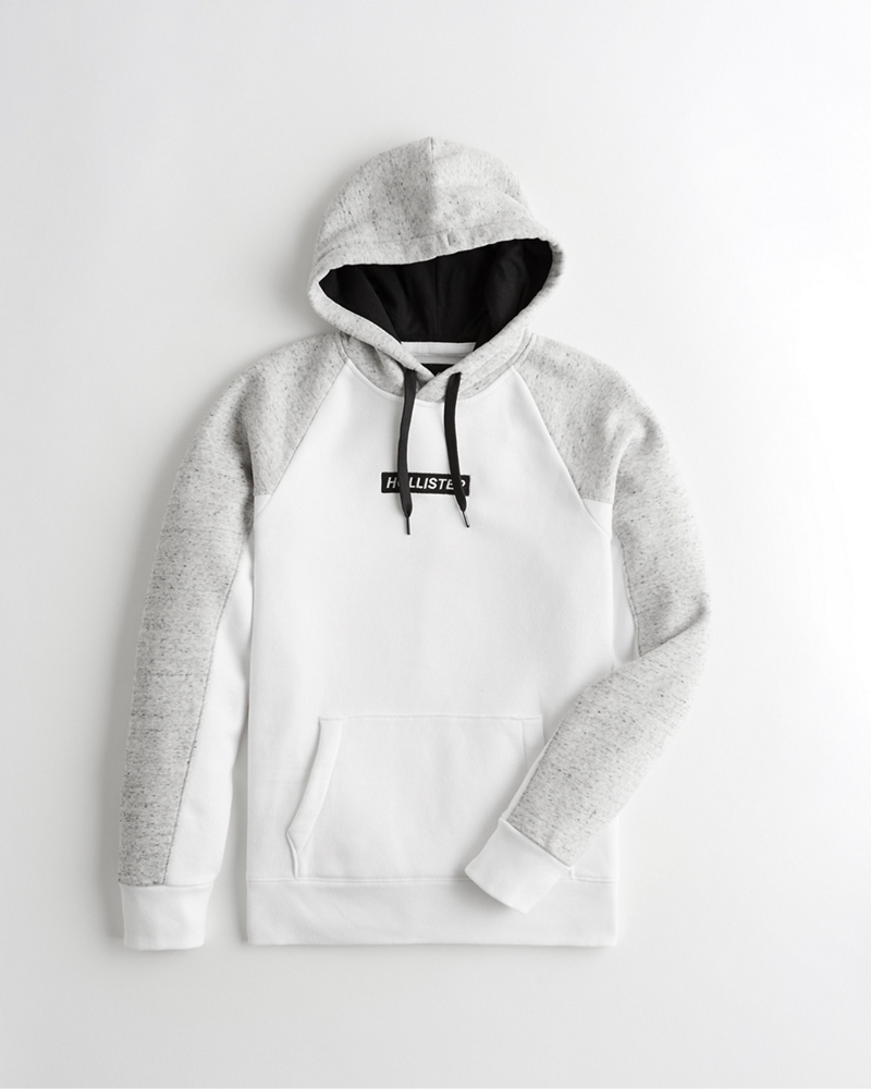 colorblock logo hoodie hollister