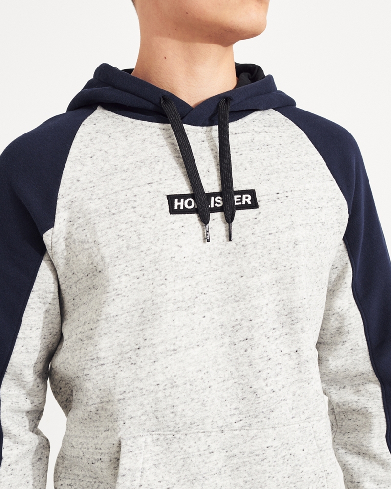 colorblock logo hoodie hollister