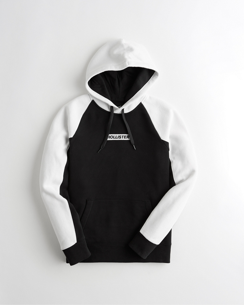 hollister hoodie black and white 