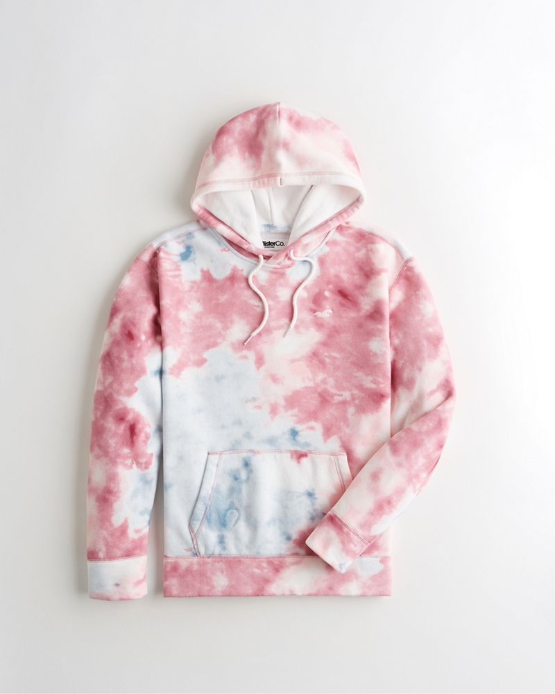 pink and white hollister hoodie