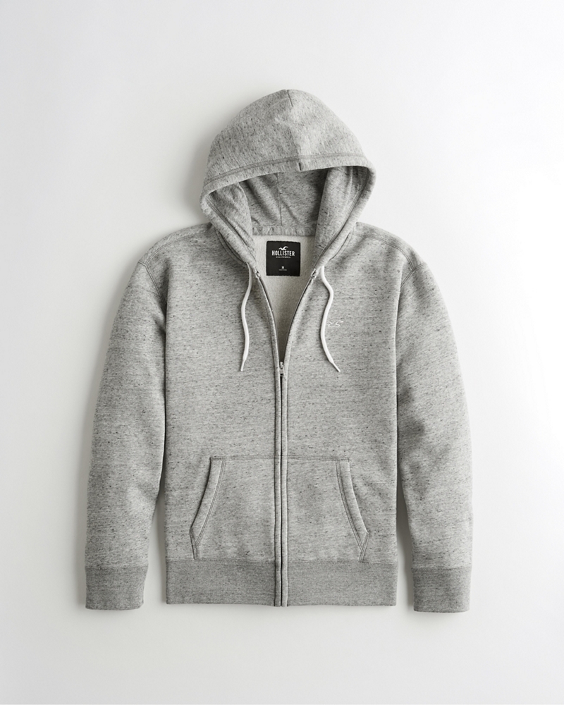 hollister black zip up hoodie