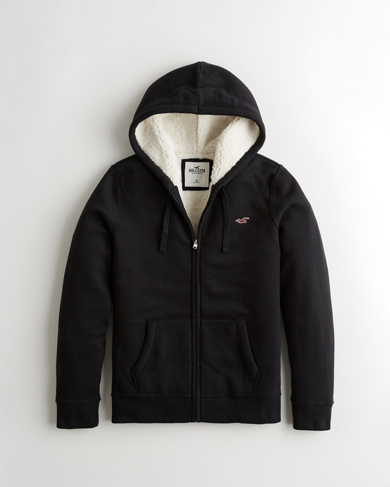 sherpa lined full zip hoodie