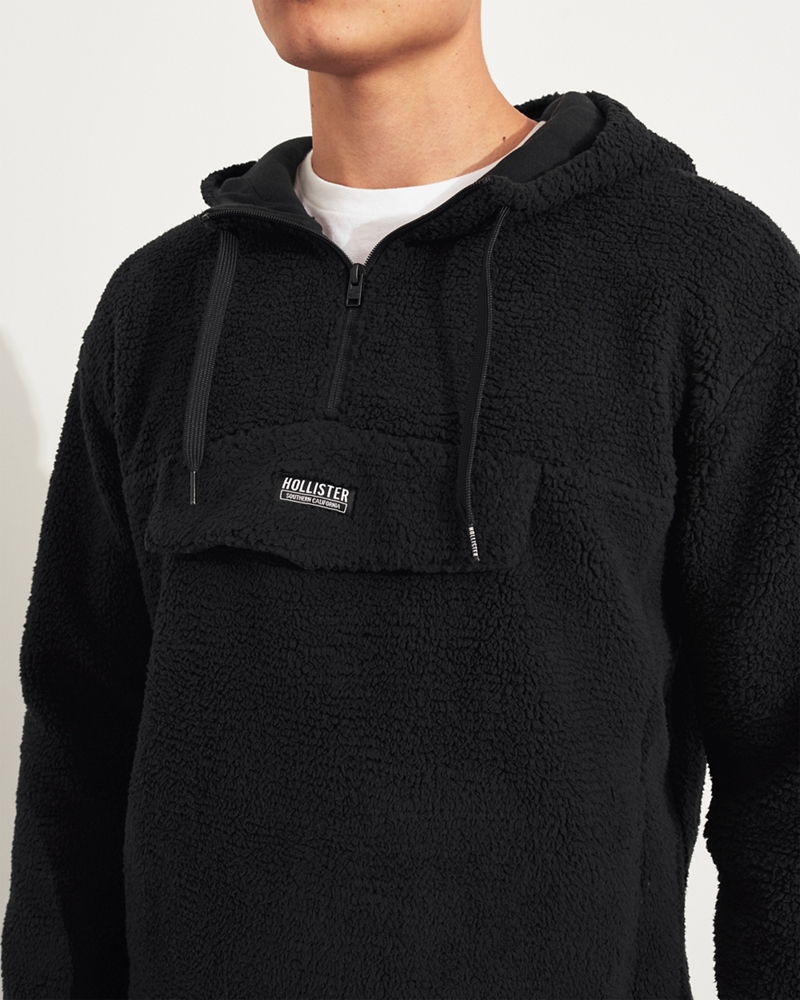 hollister half zip sherpa sweatshirt