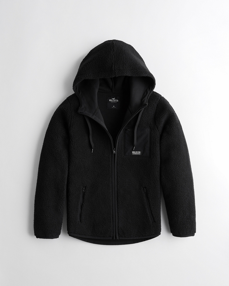 sherpa full zip hoodie