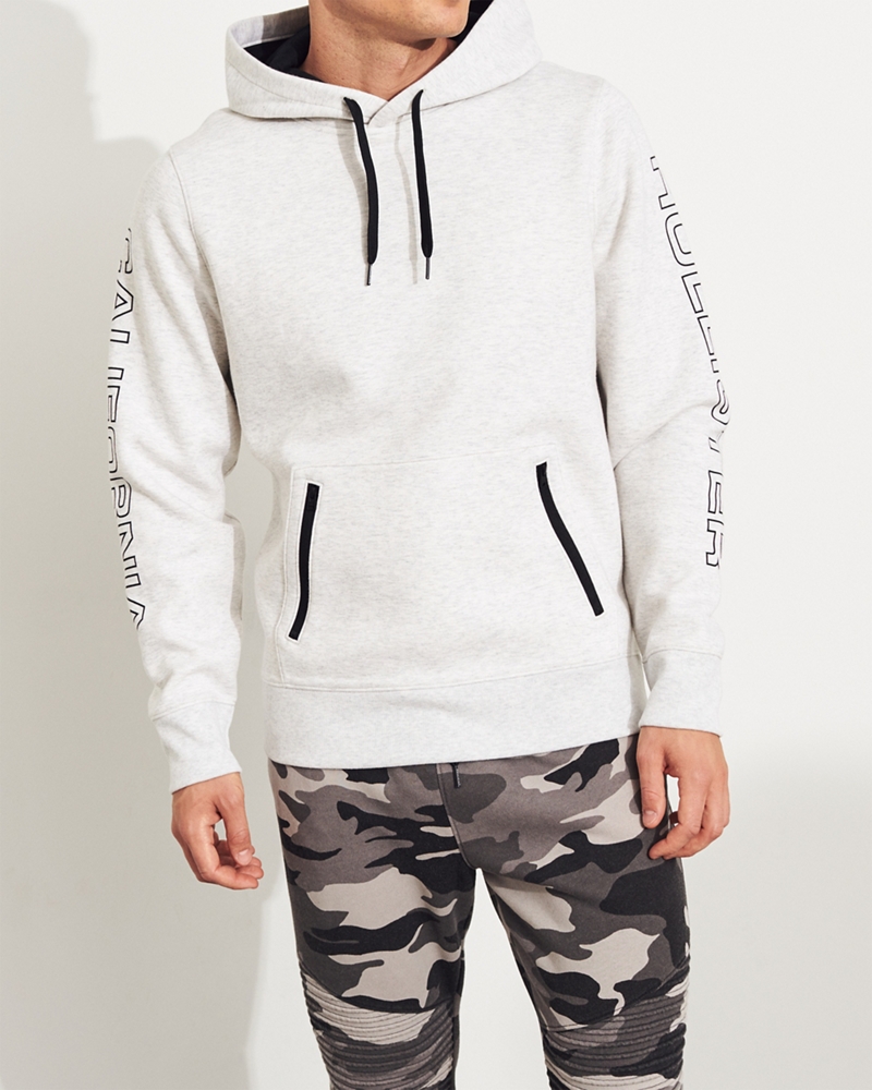 print logo hoodie hollister