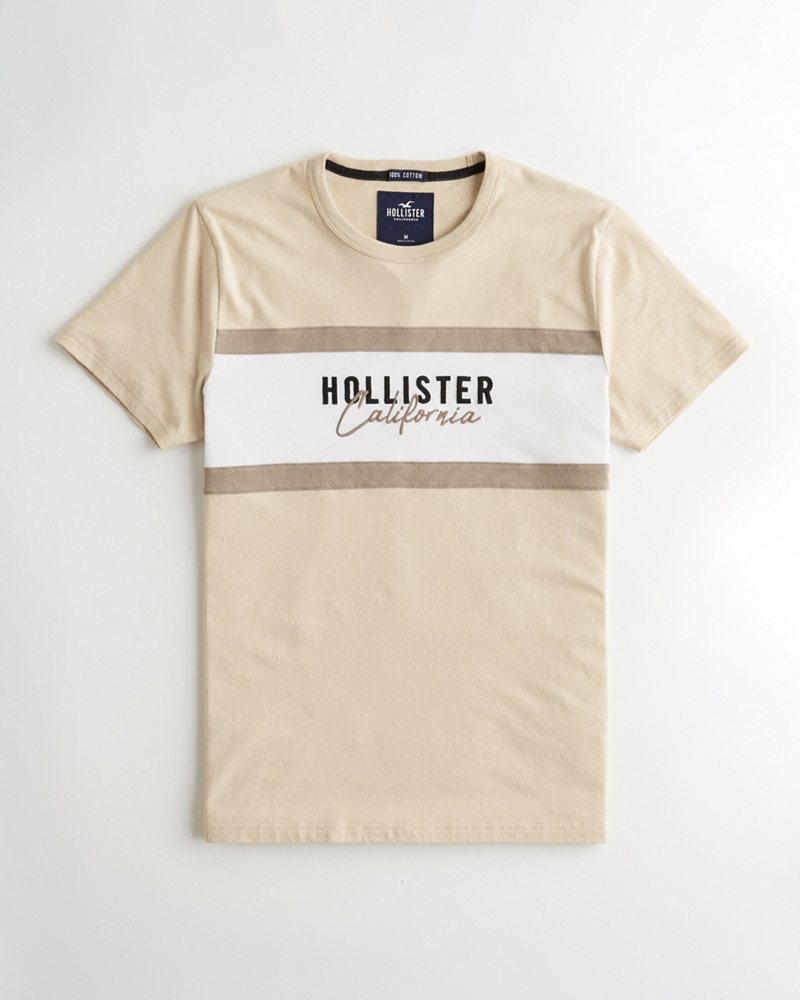 hollister colorblock logo graphic tee