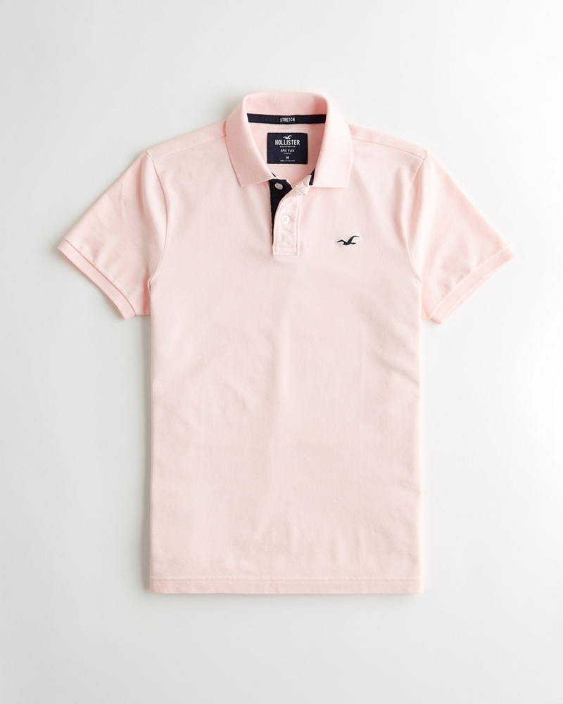 hollister pink polo shirt