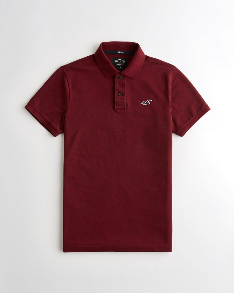 stretch slim fit polo hollister