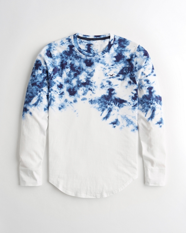 Guys Tie Dye Curved Hem T Shirt Guys Sale Hollisterco Com