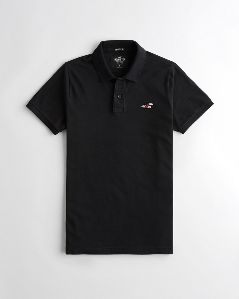 stretch slim fit polo hollister