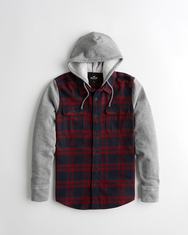 hollister plaid hoodie