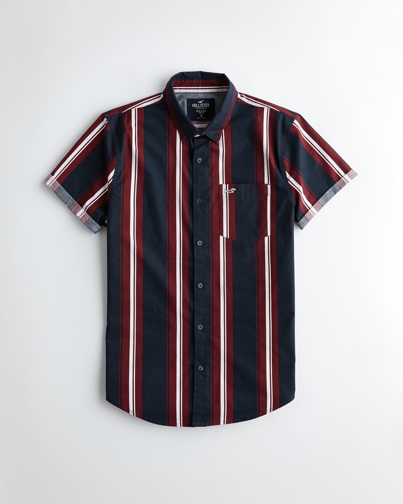 hollister red and white striped shirt