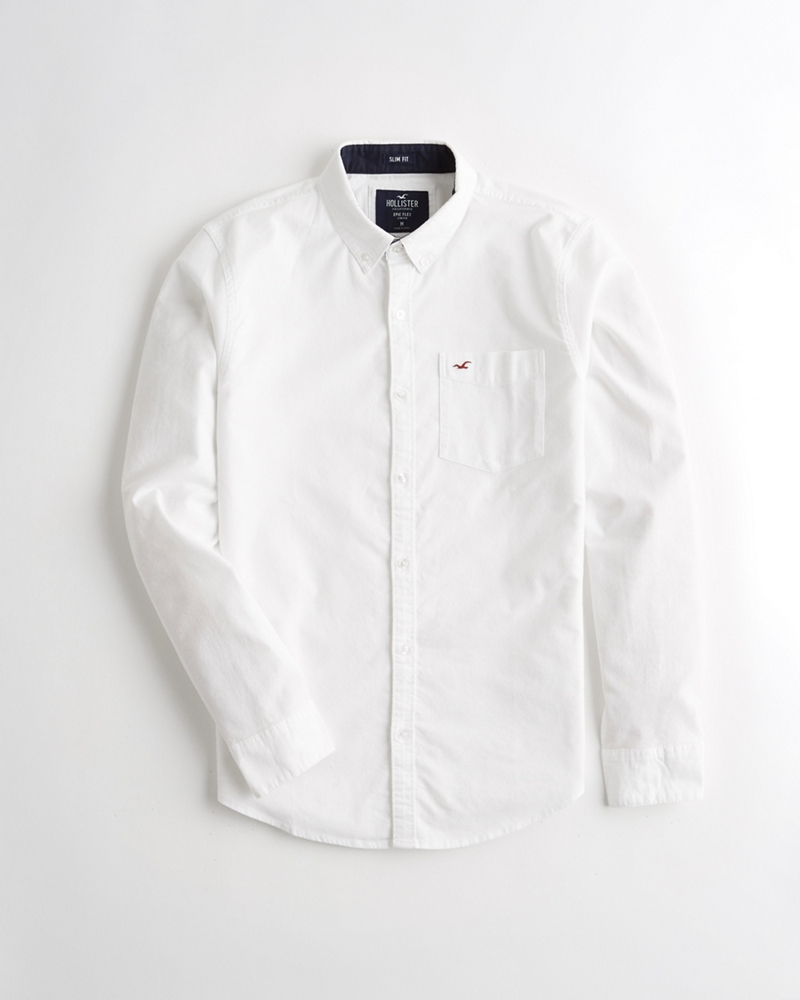 hollister white collar shirt
