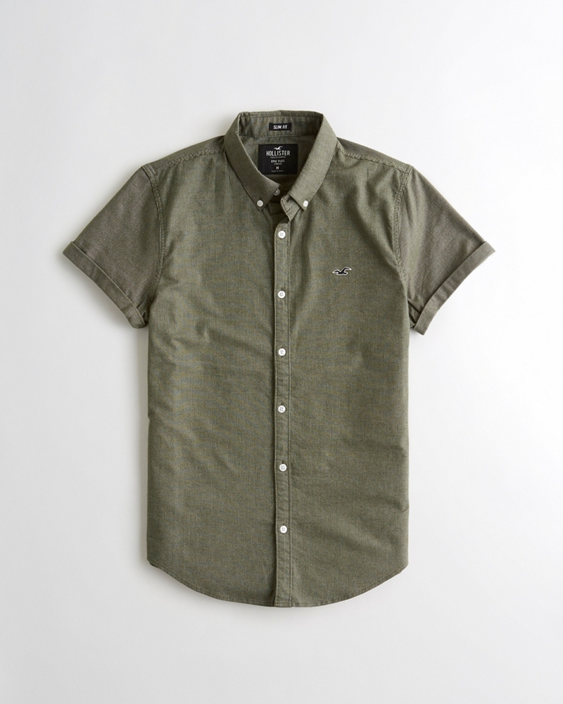 hollister stretch oxford slim fit shirt