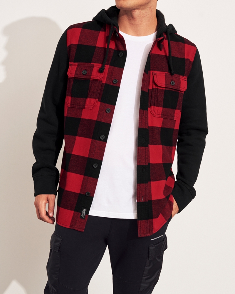 Guys Hooded Flannel Shirt Guys Clearance Hollisterco Com