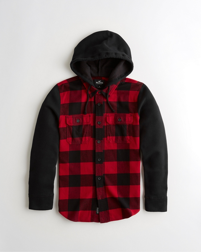 flannel with hoodie under