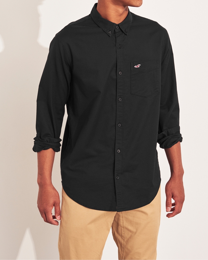 hollister stretch oxford slim fit shirt