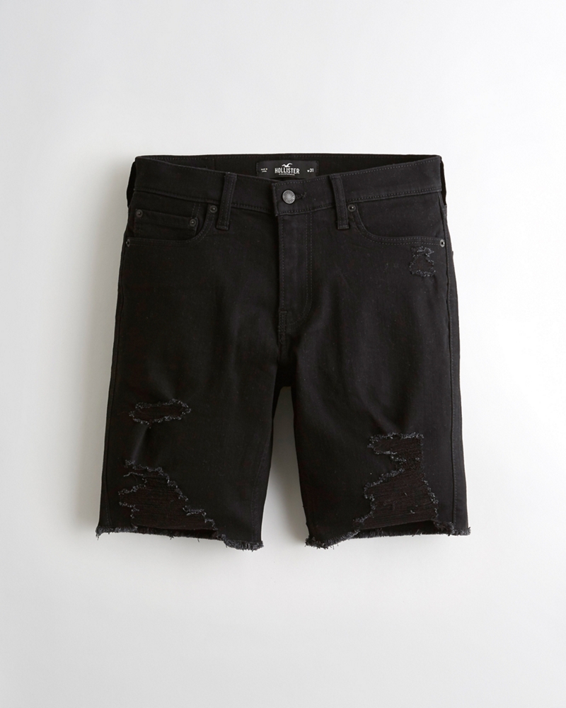 hollister mens black ripped jeans