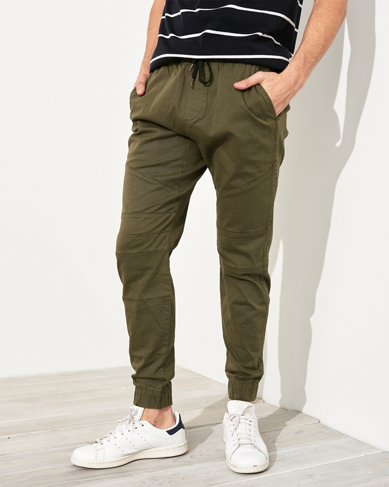 skinny twill joggers