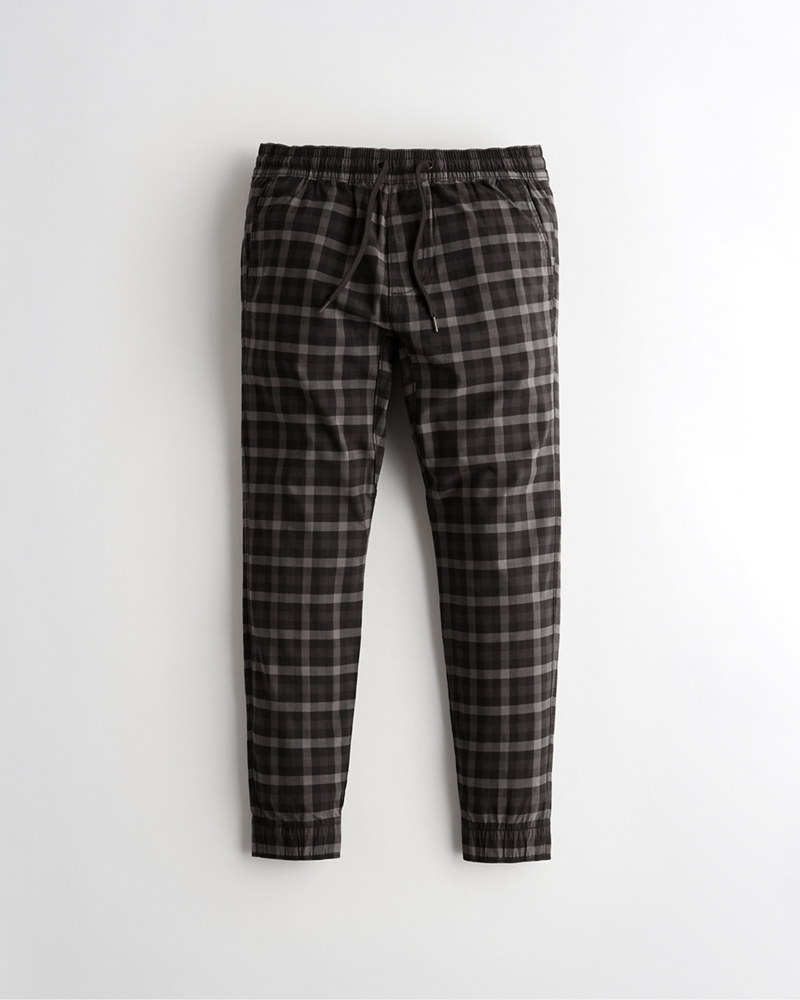 hollister flannel joggers