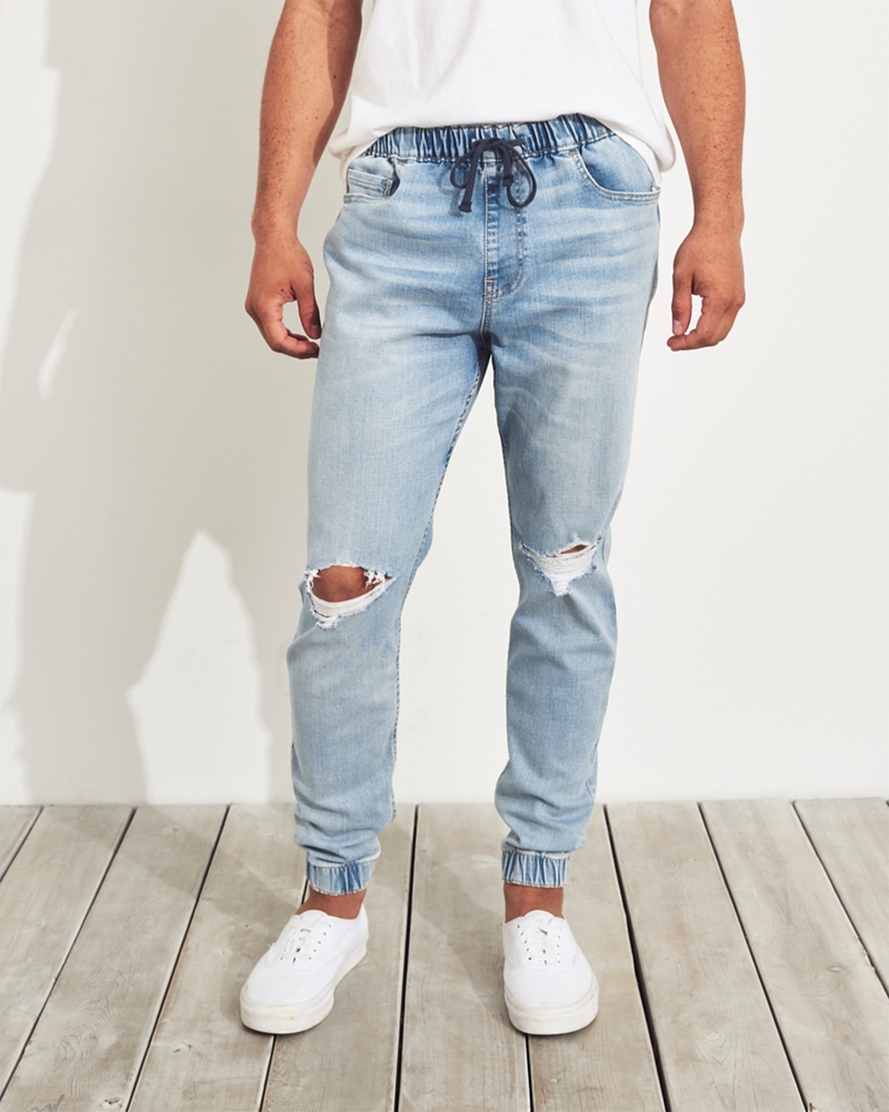 advanced stretch denim jogger pants