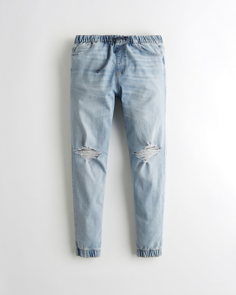 hollister denim joggers