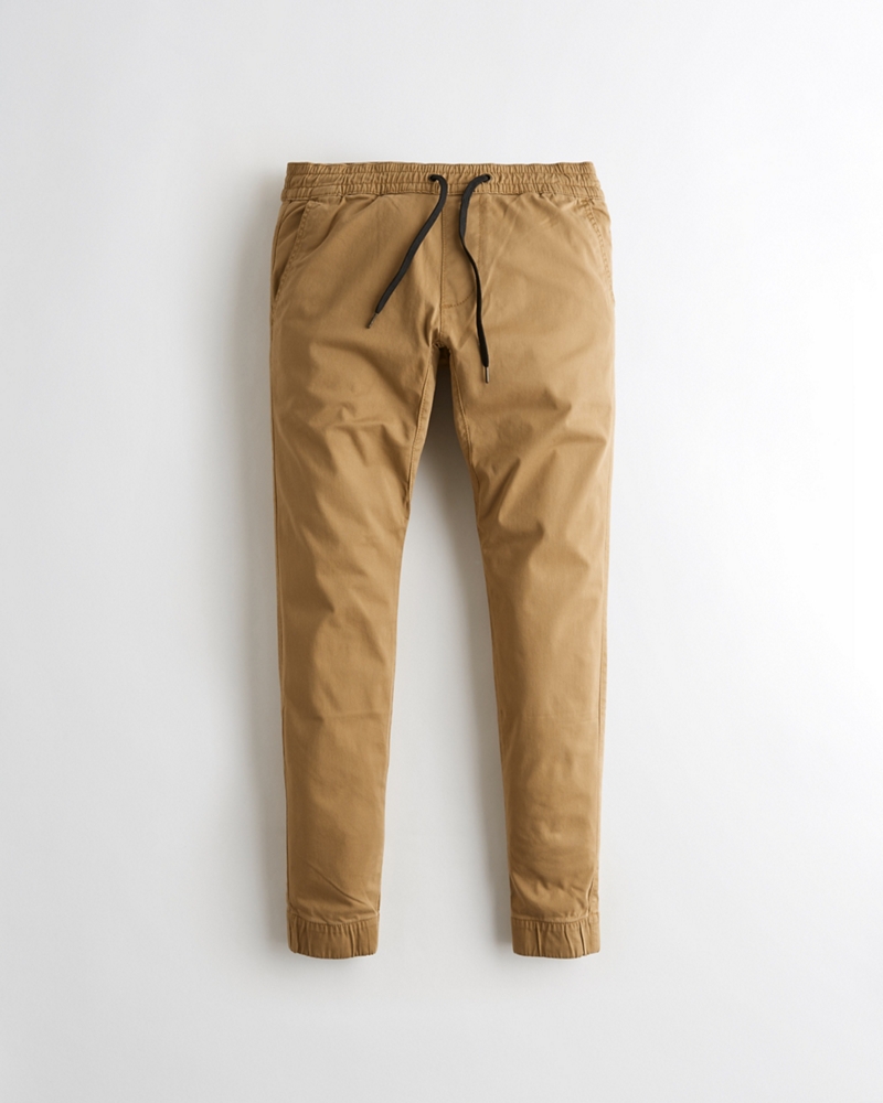 khaki tapered joggers