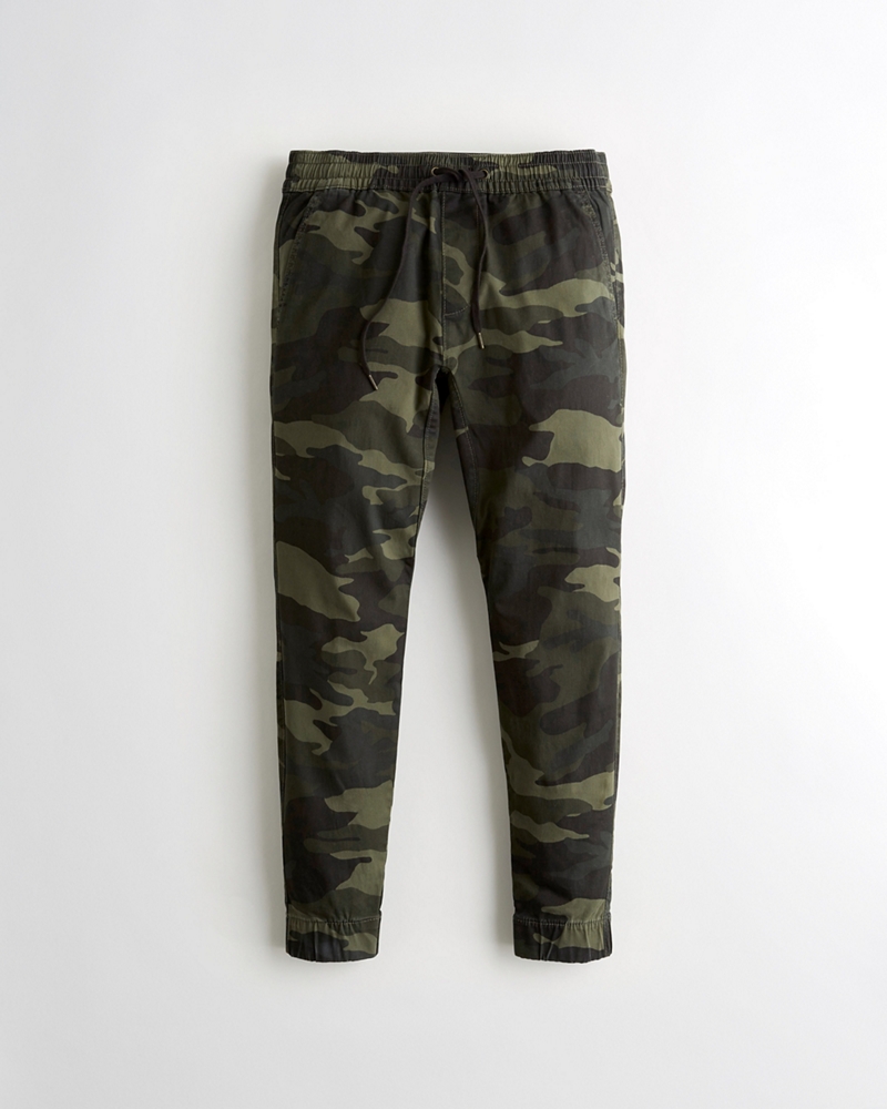 camo twill joggers