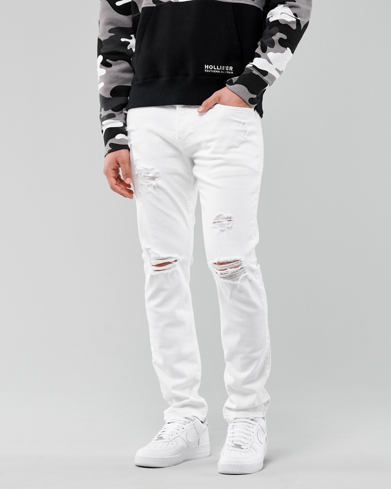 hollister ripped white jeans