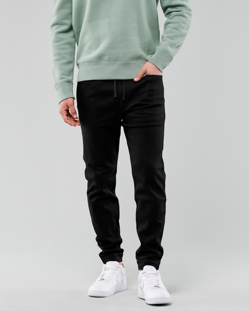 hollister denim joggers
