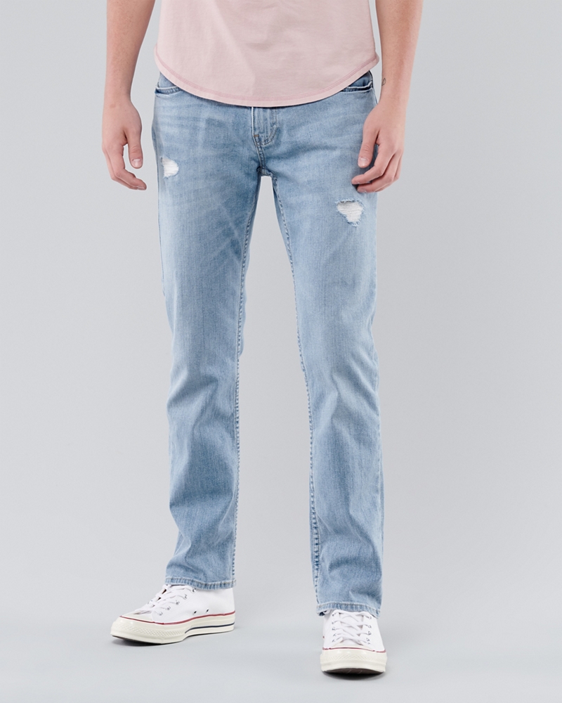 Guys Hollister Epic Flex Slim Straight Jeans Guys Bottoms