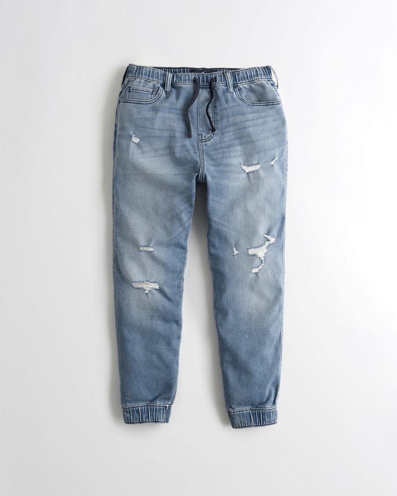 knit denim jogger