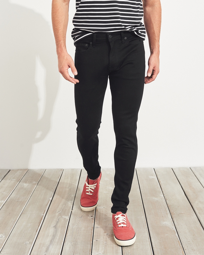 black ripped jeans mens hollister