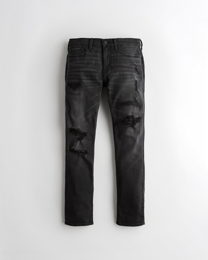 hollister patched jeans